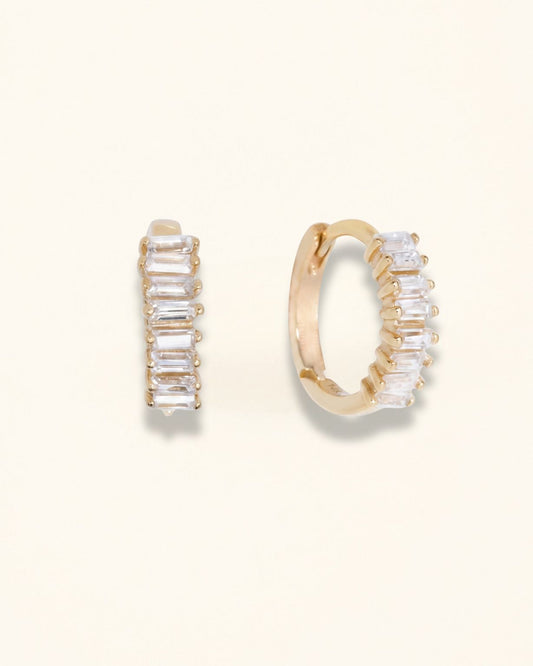 Baguette CZ Huggie Earrings