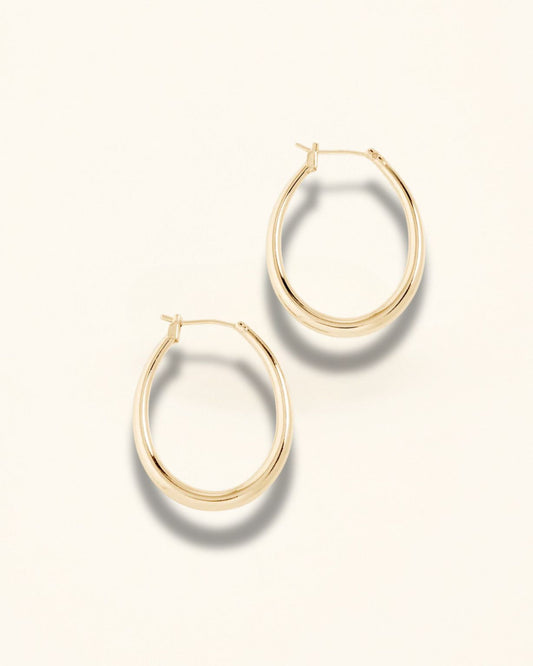 Gold Plated Elongated Oval Hoops