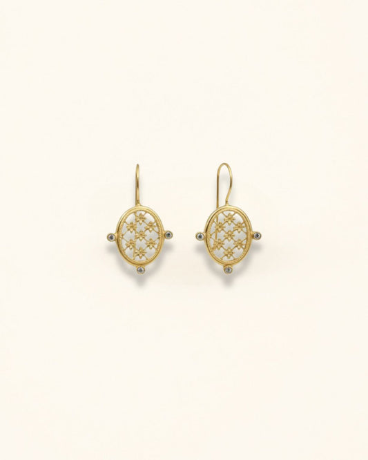 Handmade Floral Moissanite Earrings