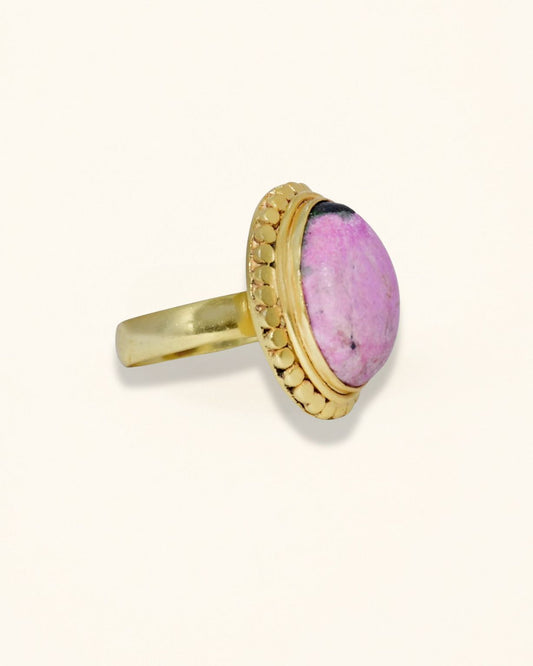 Handmade Pink Rhodonite Ring
