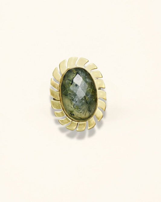 Handmade Tiger’s Eye in a checker-cut Ring