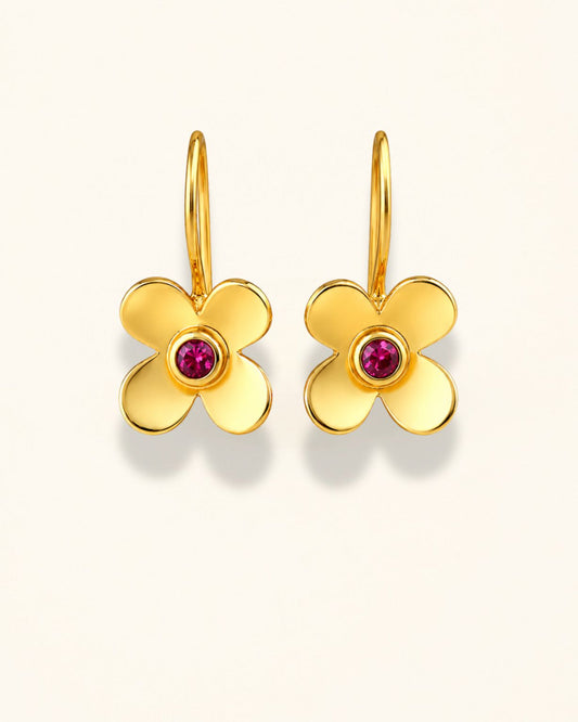 Rhodolite Blossom Drop Earrings