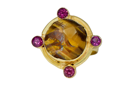 Handmade Checker Tiger Eye Ring2