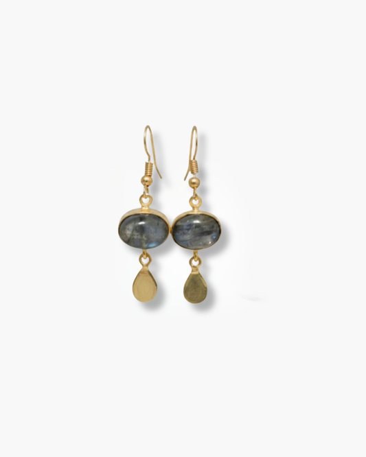 Handmade Labradorite Oval Drop Earring