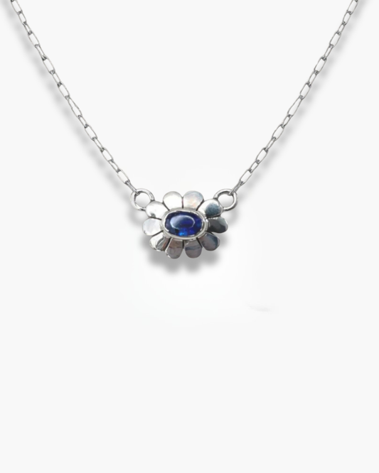 Handmade Silver Natural Iolite Bloom Pendant