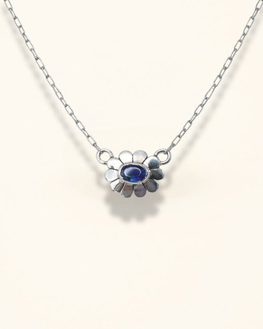 Handmade Silver Natural Iolite Bloom Pendant