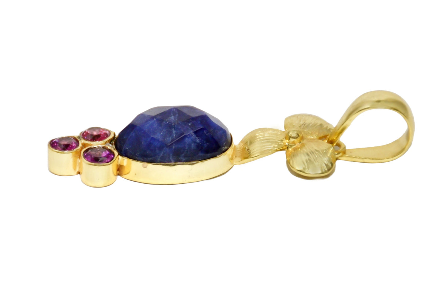 Handmade Sodalite and Rhodolite Pendant1
