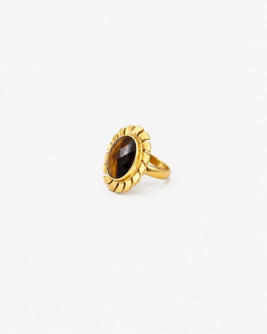 Handmade Vintage Checker Tiger Eye Ring