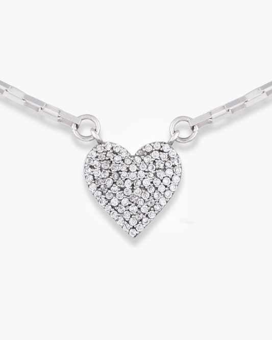 Heart Pave Moissanite Pendant