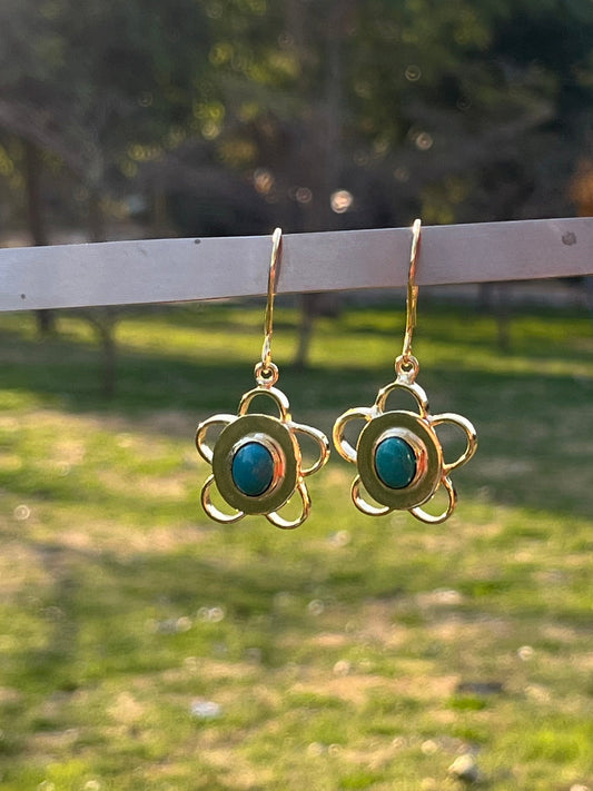 Handmade Turquoise Bloom Earring