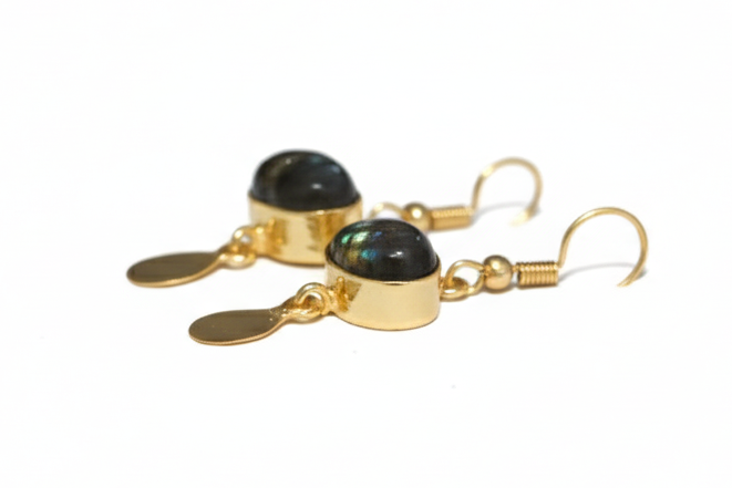 Handmade Labradorite Oval Drop Earring