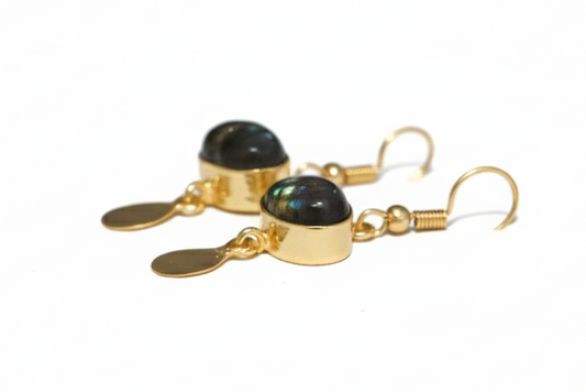 Handmade Labradorite Oval Drop Earring