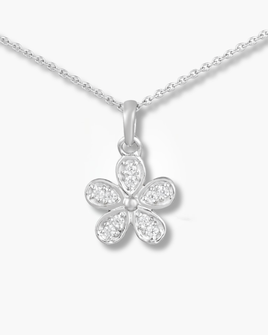 Moissanite Flower Pendant