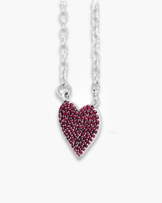 Ruby Pave Heart Pendant