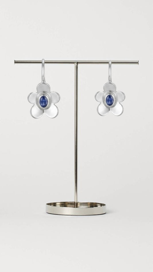 Handmade Silver Iolite Blossom Earring