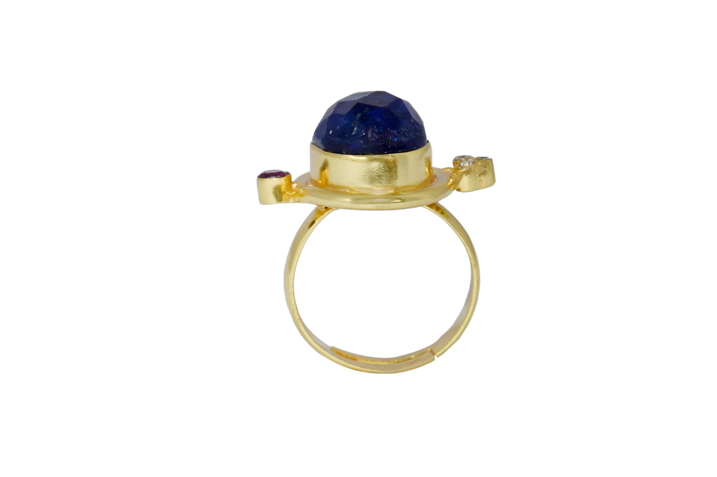 checker cut sodalite ring