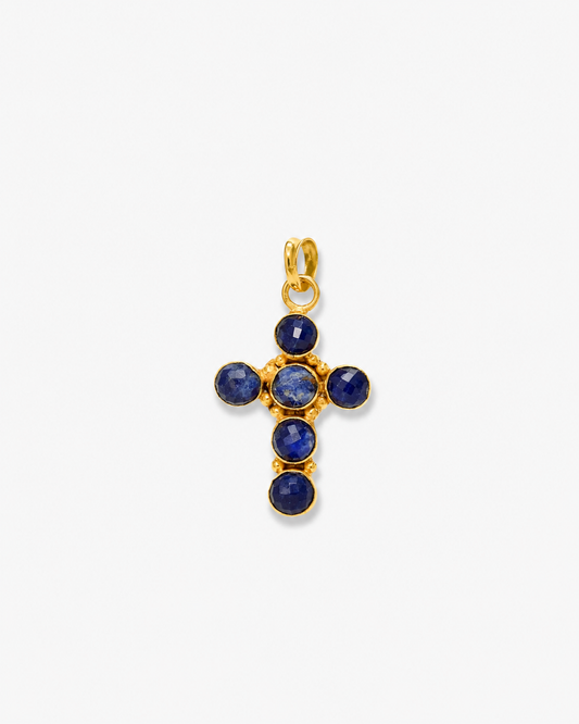 Handmade Celestial Blue Cross Pendant