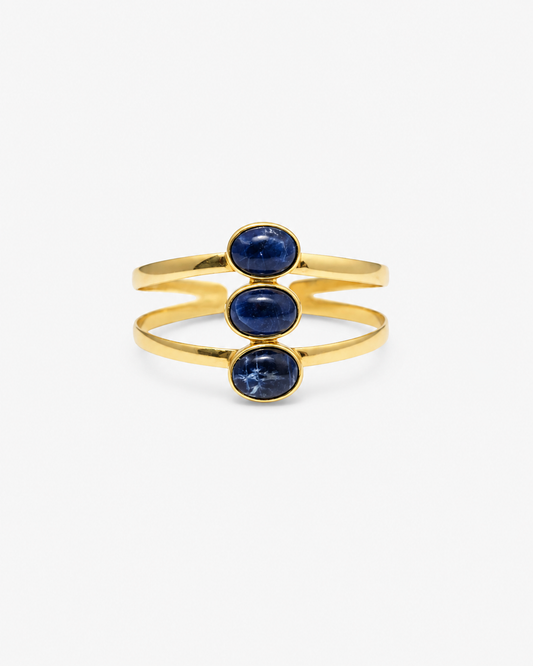 Handmade Trio Sodalite Cabochon Cuff Bracelet