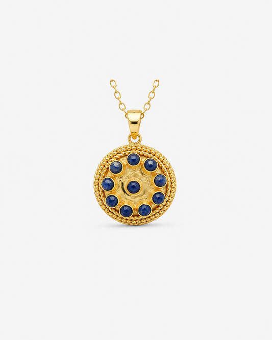 Handmade Checker-Cut Sodalite Pendant