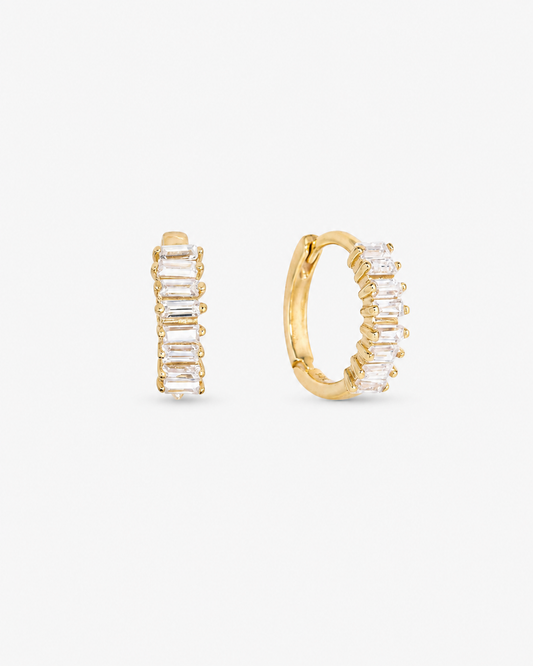 Baguette CZ Huggie Earrings