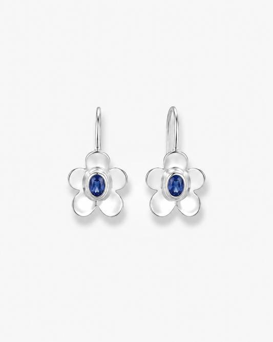 Handmade Silver Iolite Blossom Earring