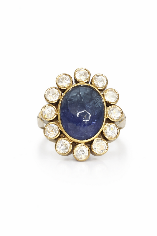 tanzanite Cabochon polki ring.