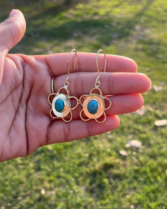 Handmade Turquoise Bloom Earring