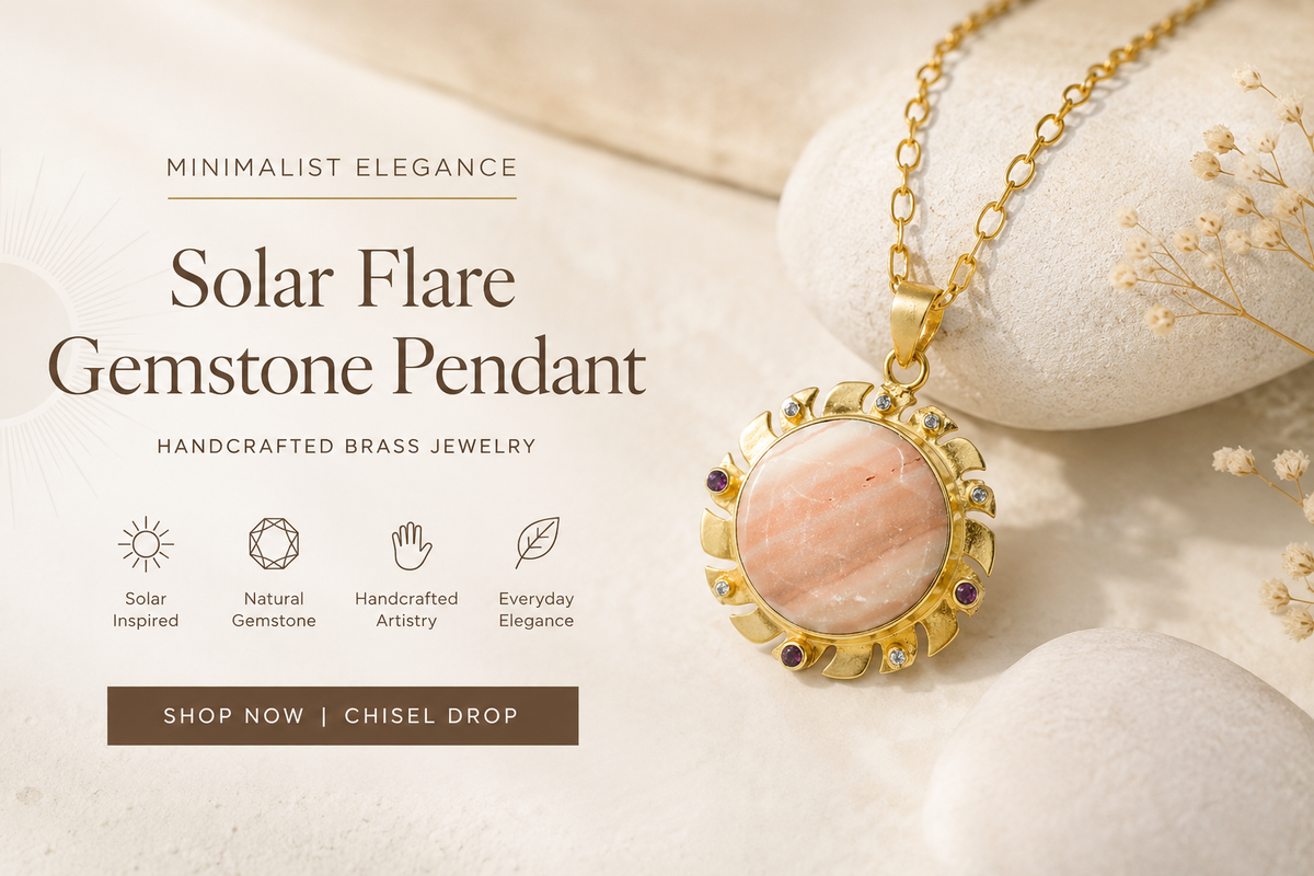 Buy Solar Flare Gemstone Pendant Online Rajasthan | Chisel Drop