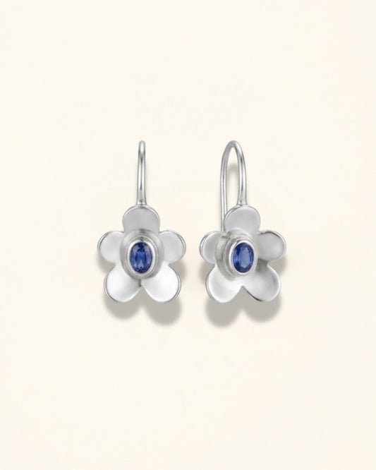 Handmade Silver Iolite Blossom Earring