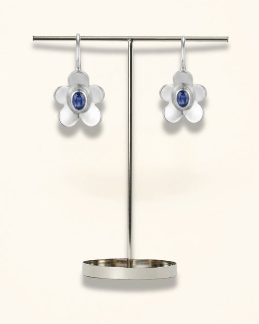 Handmade Silver Iolite Blossom Earring