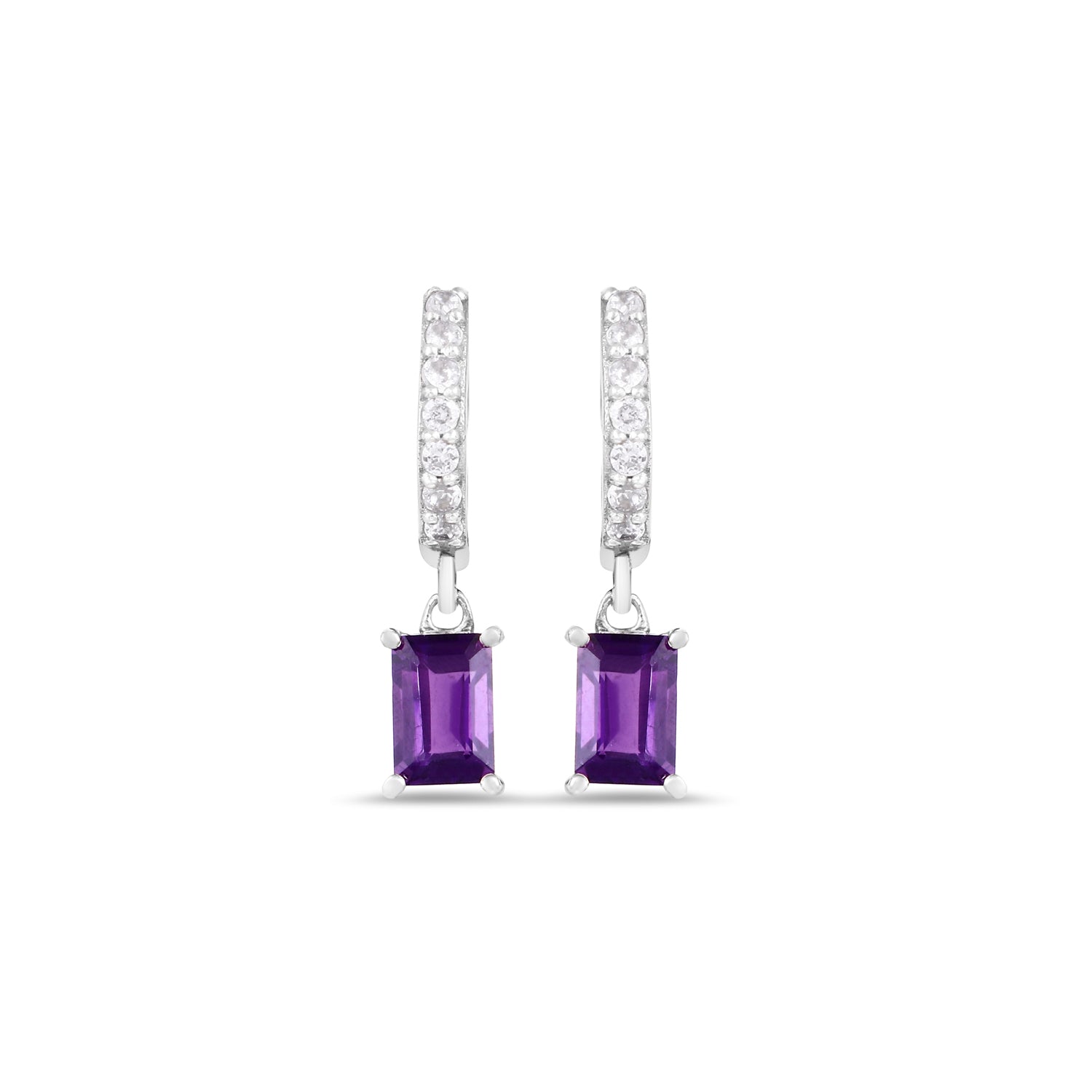 Amethyst sliver  Drop Earring