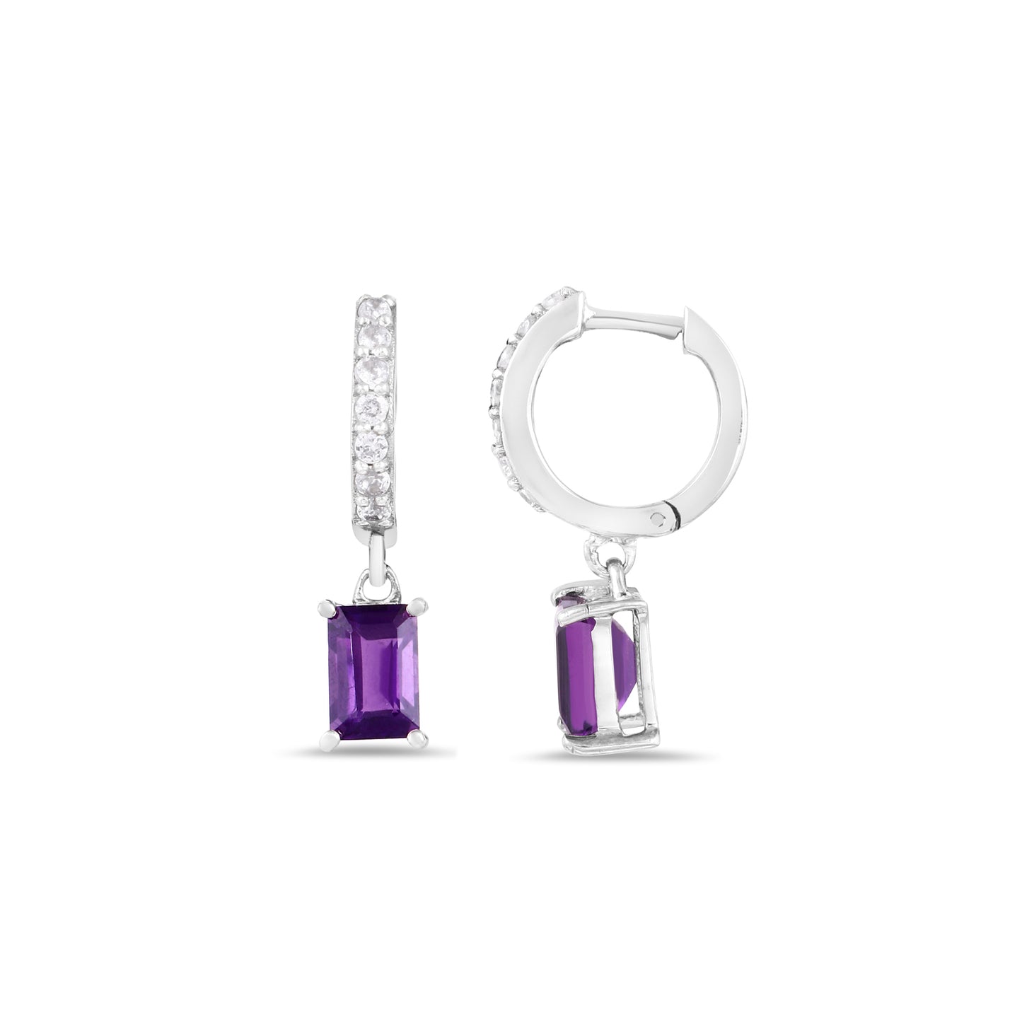 Amethyst sliver Drop Earring1