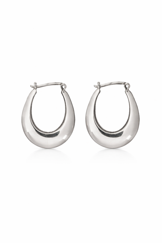 Handmade silver hoop earrings