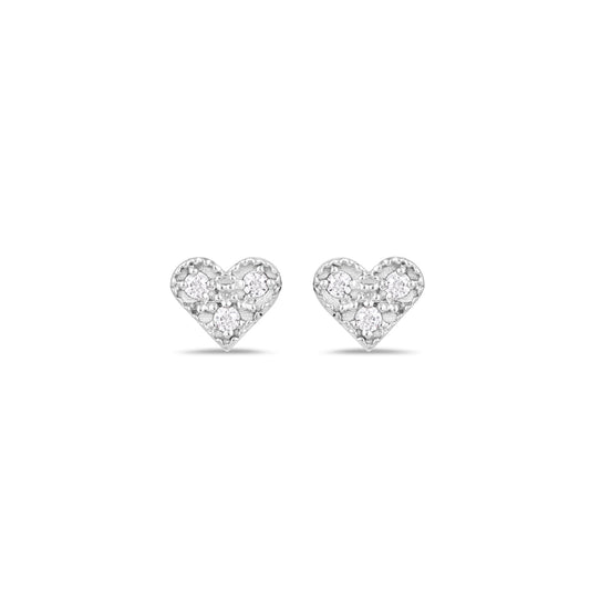 Diamond Heart Studs