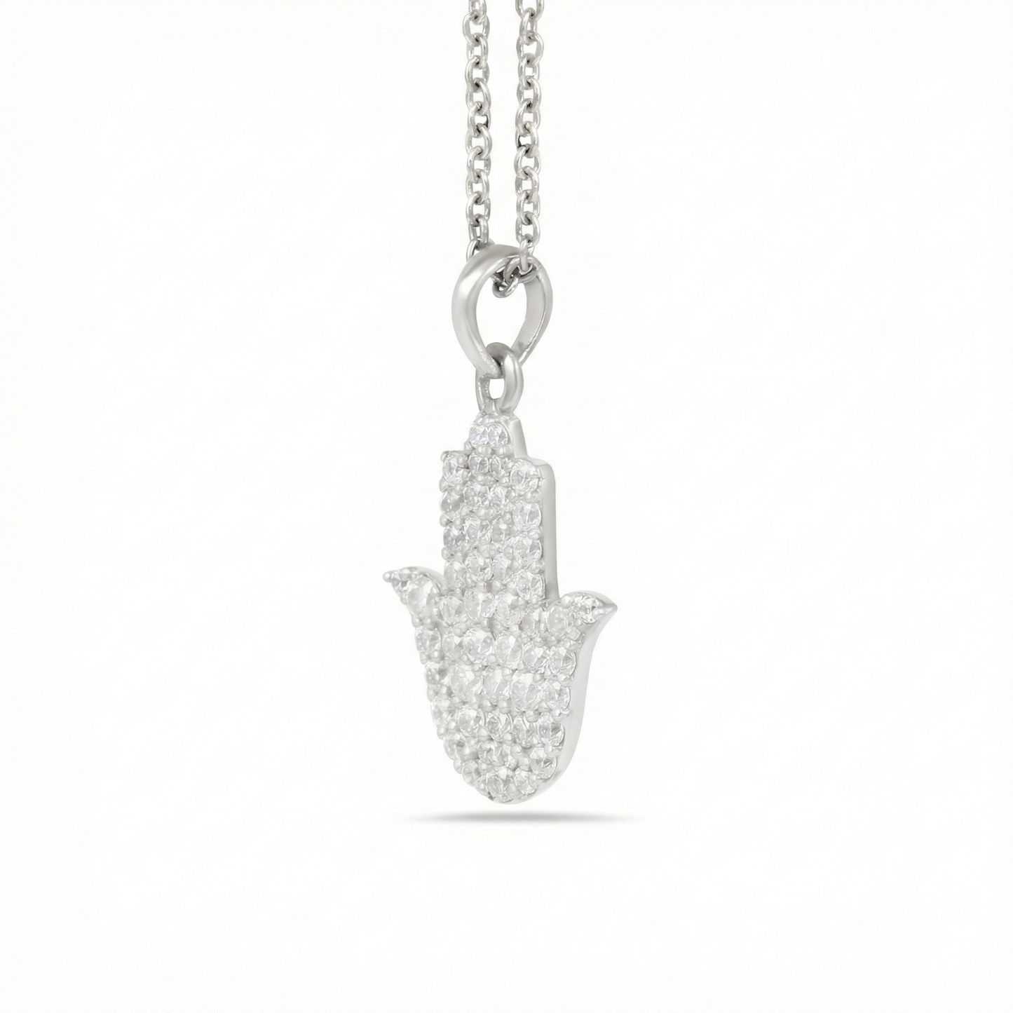 Hamsa Pave Moissanite Pendant