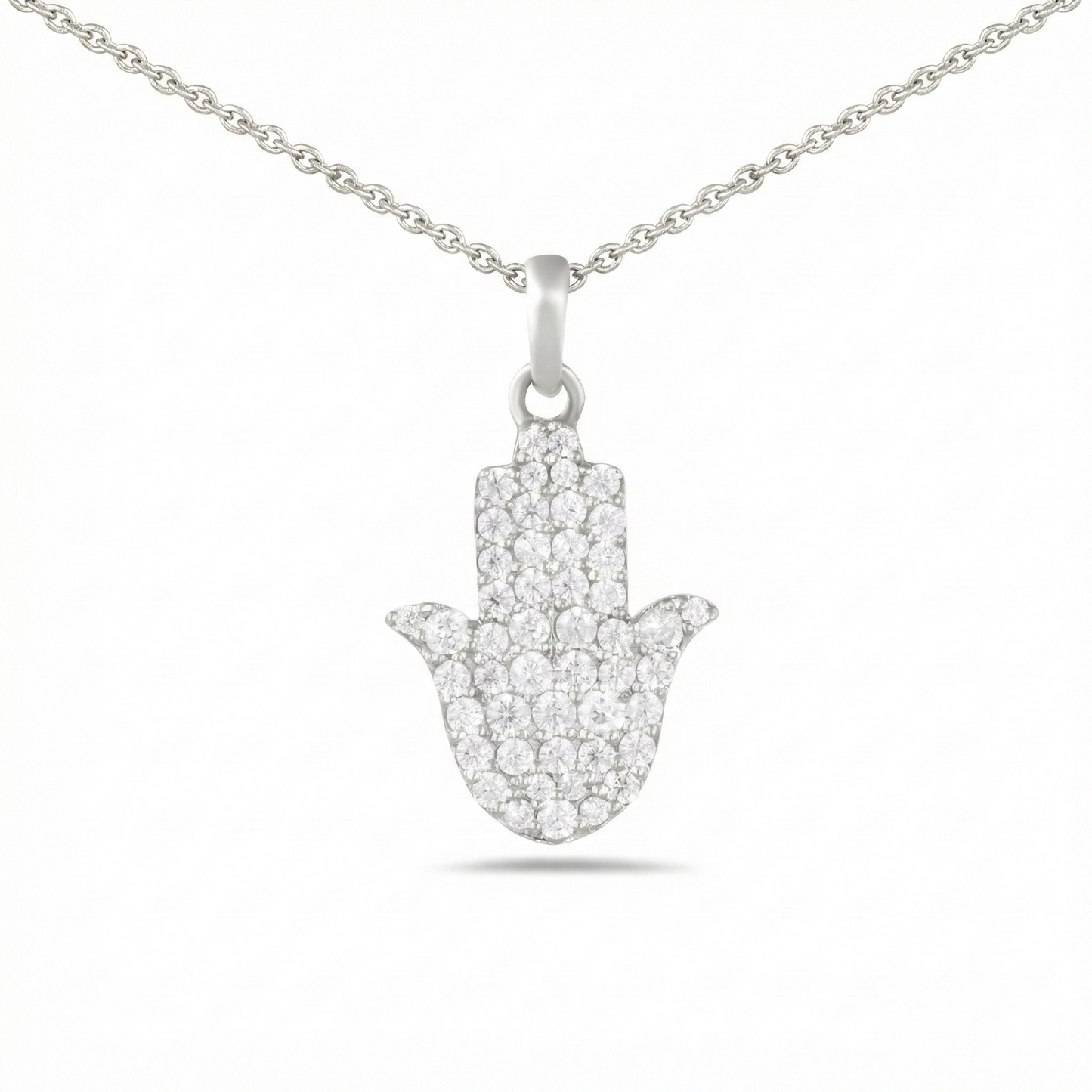 Hamsa Pave Moissanite Pendant