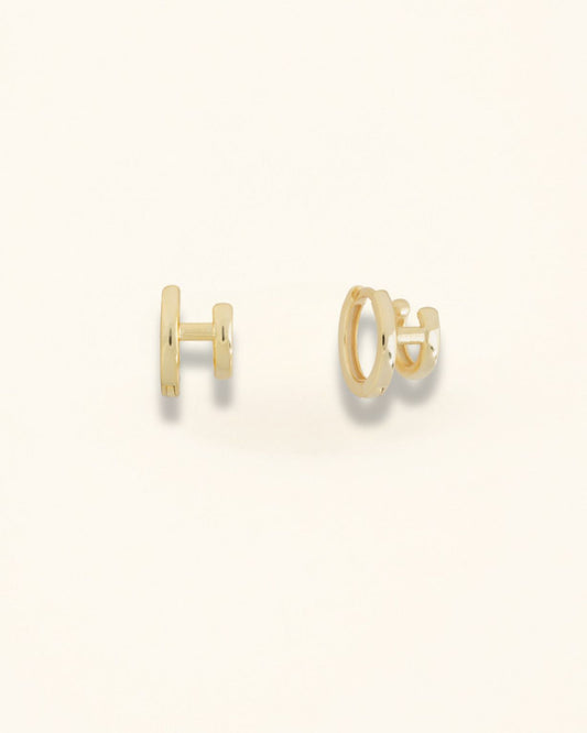 Gold Plated Double Plain Huggies