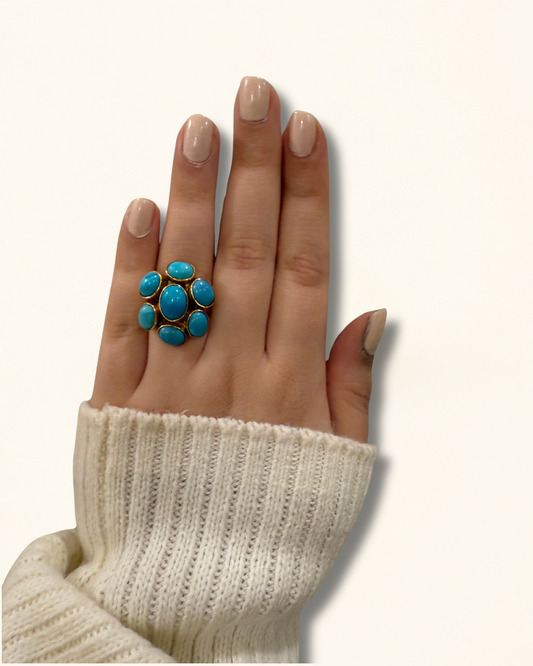 Handmade Turquoise Cabochon Ring