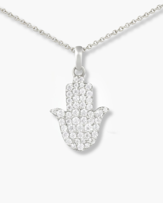 Hamsa Pave Moissanite Pendant