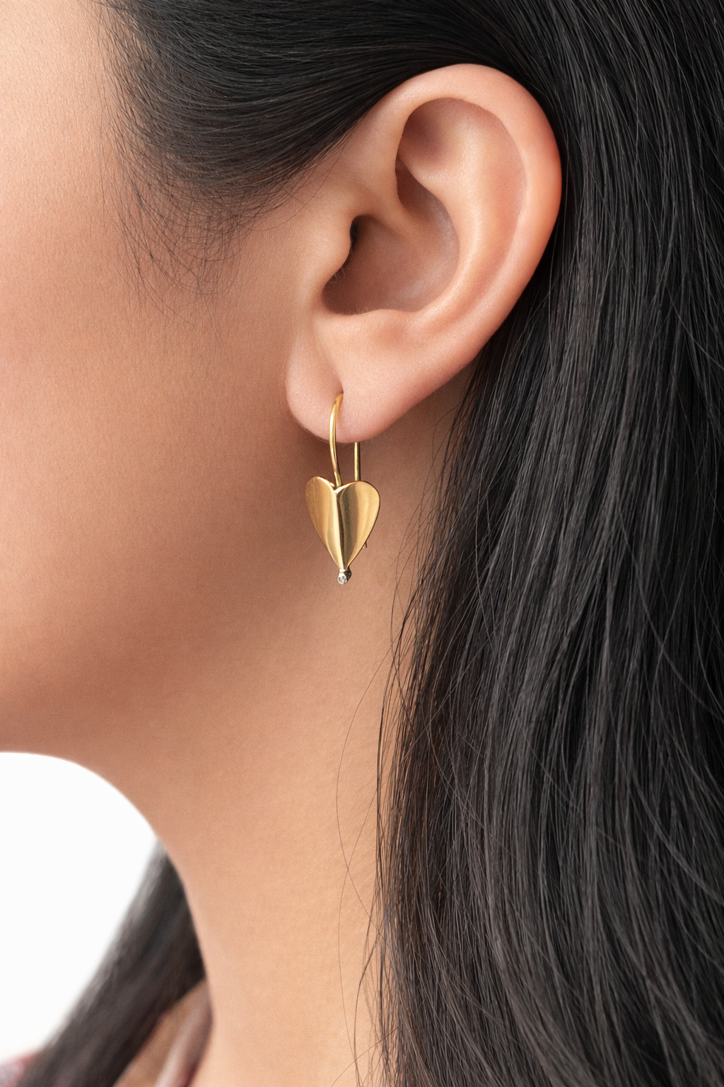 Handamde Golden Heart Drop Earrings1