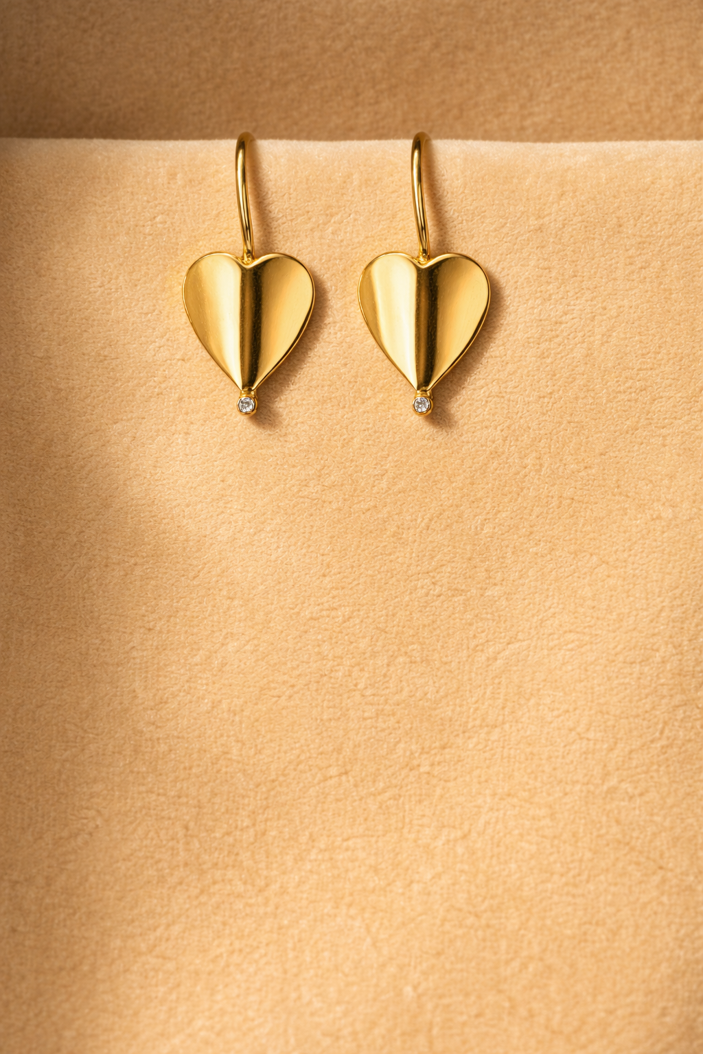 Handamde Golden Heart Drop Earrings2