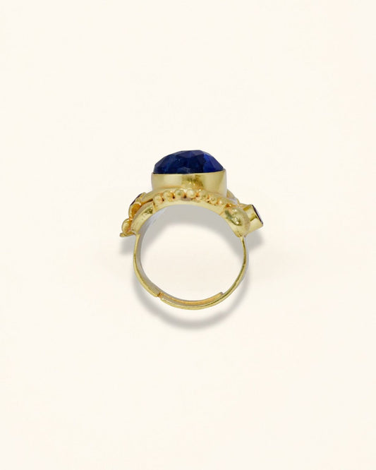 Handmade Boho Sodalite Floral Ring
