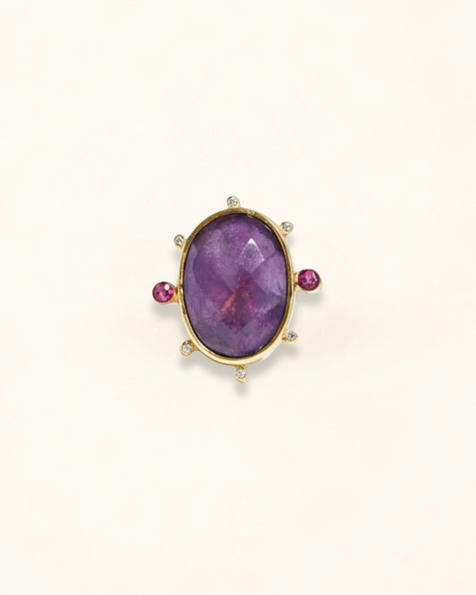 Handmade Cocktail Amethyst Ring
