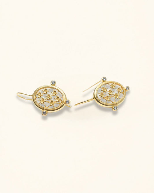 Handmade Floral Moissanite Earrings