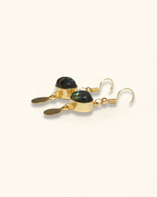 Handmade Labradorite Oval Drop Earring
