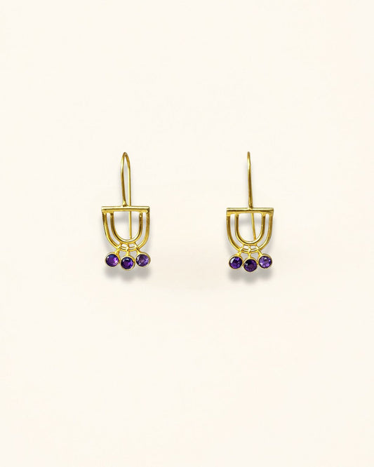 Handmade Amethyst Drop Earrings