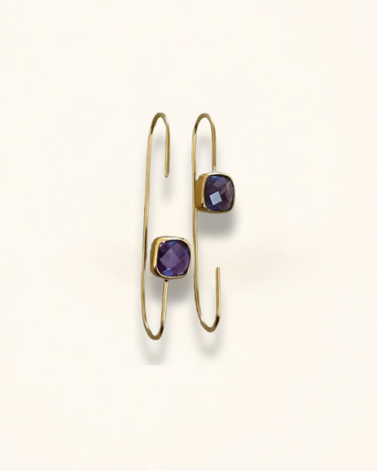 Handmade Amethyst Glow Drop Earrings