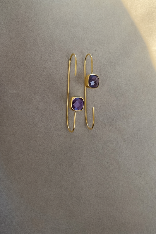 Handmade Amethyst Glow Drop Earrings2