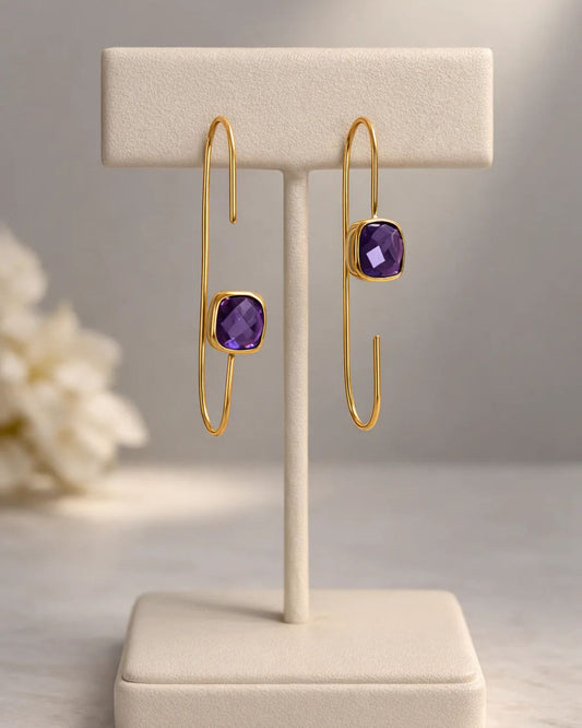 Handmade Amethyst Glow Drop Earrings