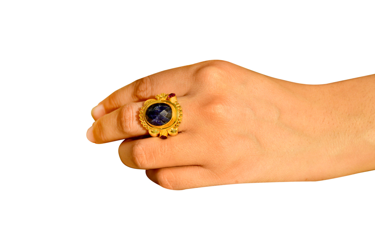 Handmade Boho Sodalite Floral Ring6